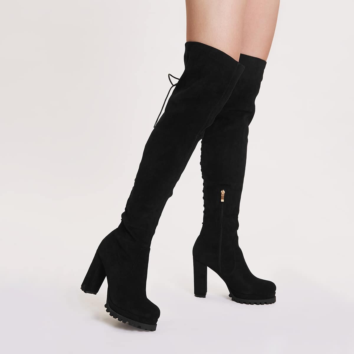 Cuissardes à talons hauts à lacets