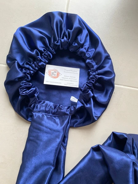 Turban satin pratique - bonnet en satin avec bandes