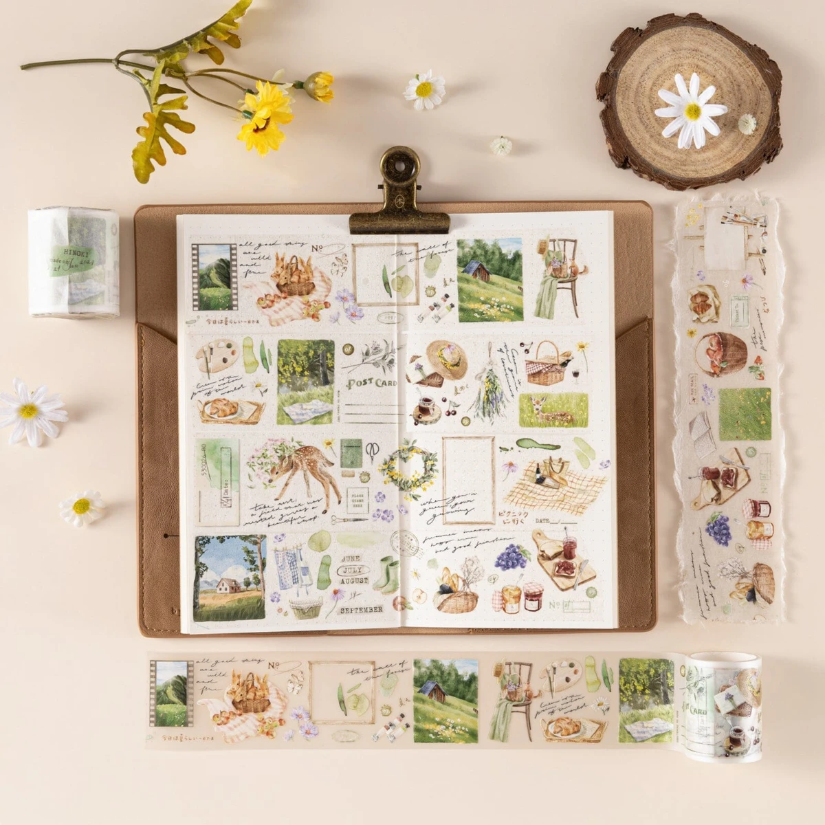 Hinoki - ‘Into the Meadow’ PET Decorative Tape - Meadow Picnic – NotebookTherapy