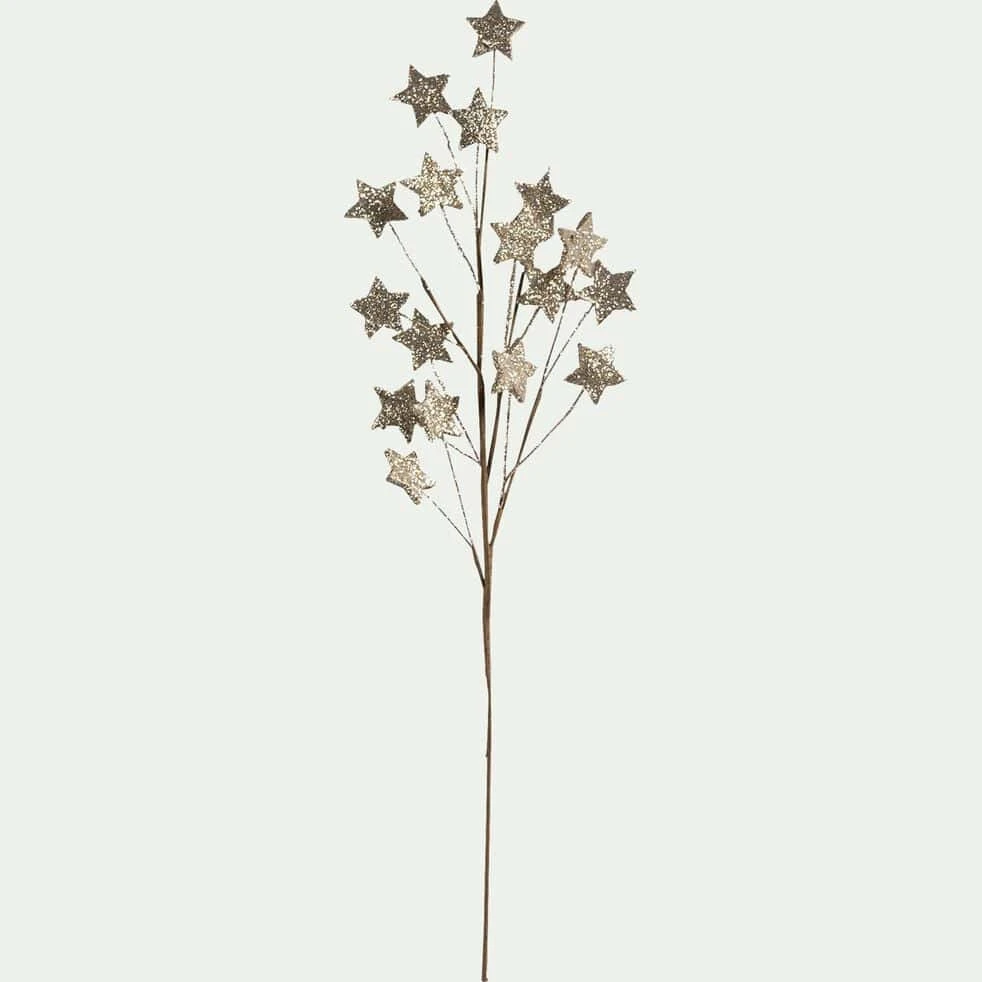 ESTELLA - Branchage de Noël artificiel étoilé H70cm - doré
