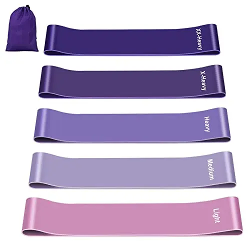 Élastique Musculation[Lot de 5], Bande Elastique Musculation avec 5 Niveaux de Force, Elastique Sport pour Fitness Pilates Yoga -Bande de Resistance Musculation avec Sac de Rangement