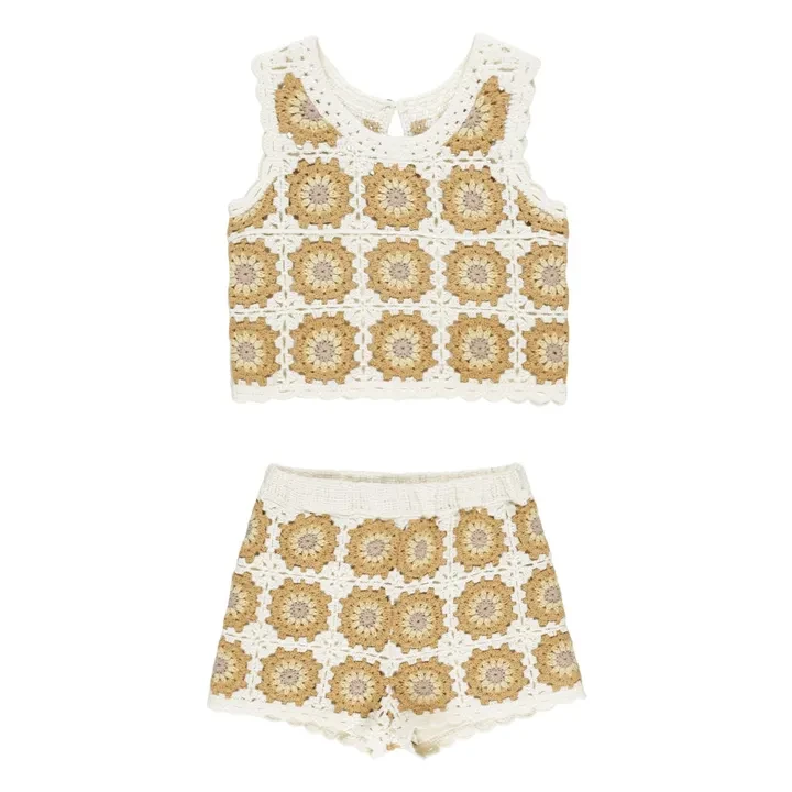 Ensemble Top et Short Maille | Ecru