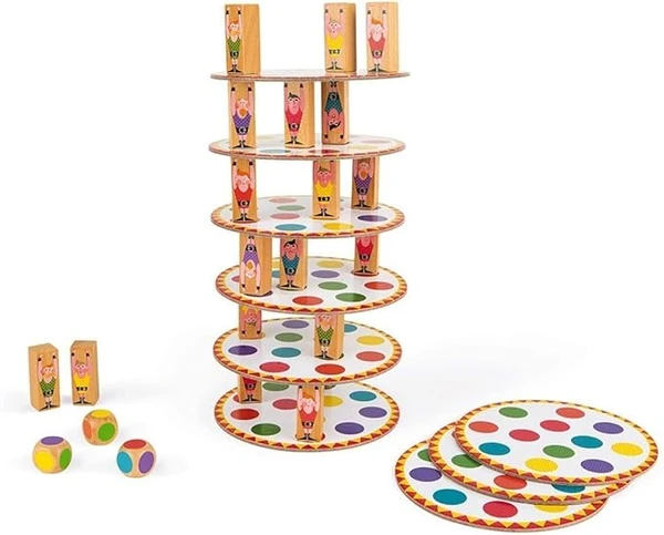 Janod - Acrobat' - Jeu d'adresse et de Stratégie - Jeux de Société Enfant - Concentration et Motricité Fine - 2 Joueurs et Plus - Dès 5 Ans, J02757