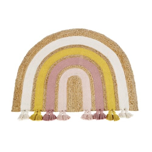 Tapis arc-en-ciel en coton et jute teins multicolores 100x75 | Maisons du Monde