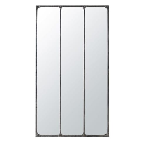 Miroir triptyque en métal noir effet vieilli 100x180 | Maisons du Monde
