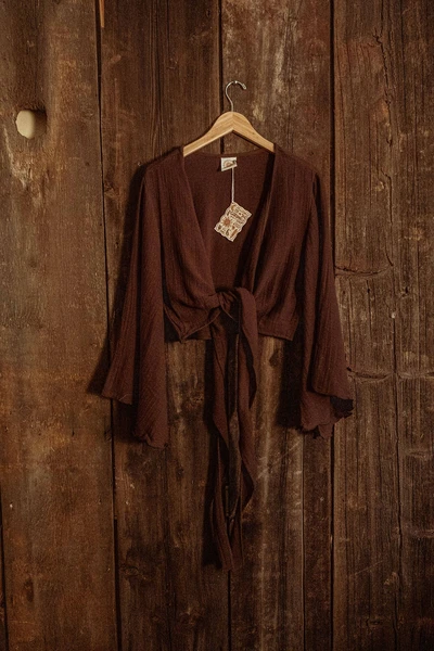 Liberty Bell Sleeve Wrap Top Organic Cotton Bamboo