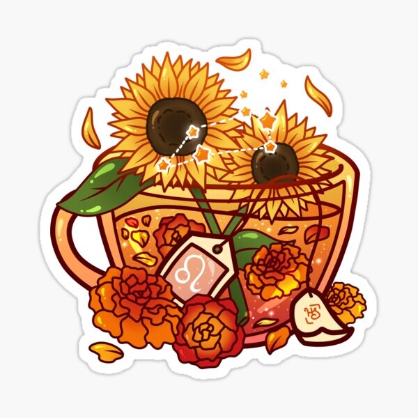 Tasse à Thé Lion Zodiaque | Sticker