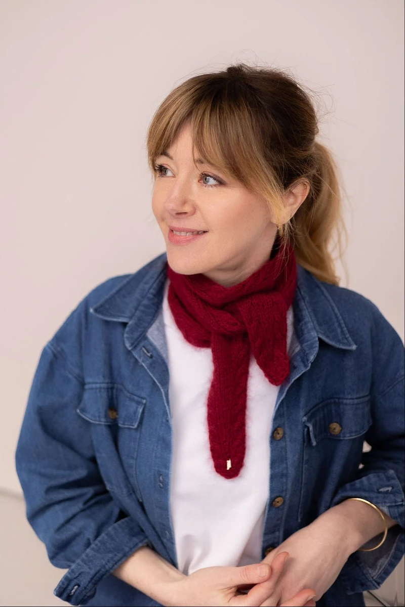 Joli Kit Tricot - Écharpe Léonie framboise