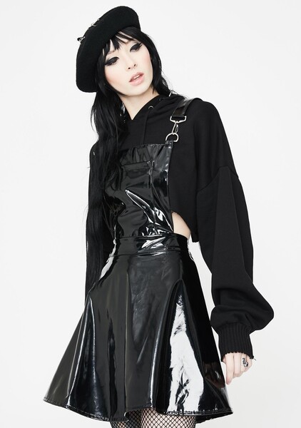 Vinyl Overall Mini Dress
