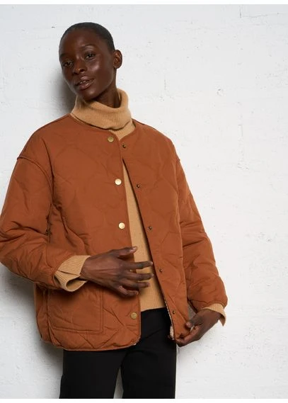 Veste ample réversible en coton | Marron