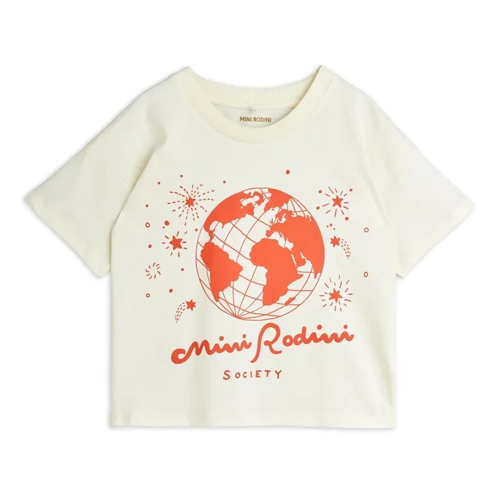 T-shirt Mini Rodini Society Coton Bio | Ecru