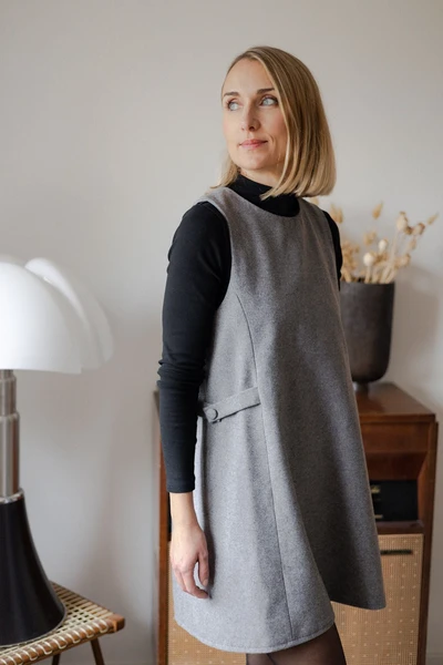Joli Kit Couture - Robe Alice lainage gris