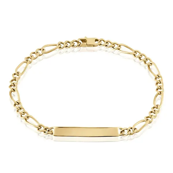Bracelet Identité Plaqué Or Jaune Bixente