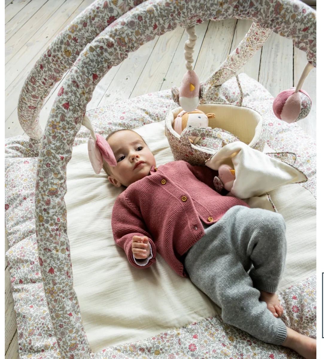 Tapis d'éveil tissu Liberty et gaze de coton