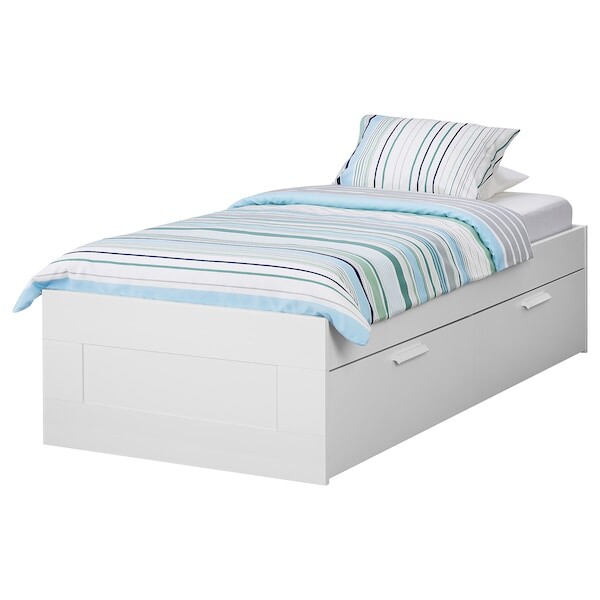 BRIMNES Cadre lit avec rangement, blanc, 90x200 cm - IKEA