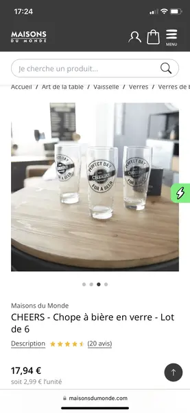 Chope à bière en verre CHEERS | Maisons du Monde