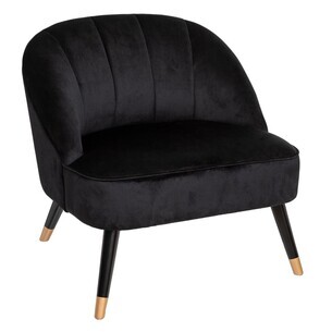 Fauteuil Naova noir en velours - Atmosphera, créateur d'intérieur