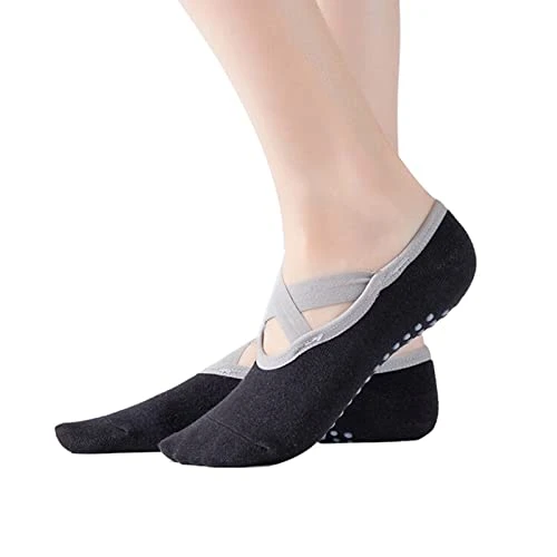 Chaussettes pour homme et femme - Chaussettes de yoga antidérapantes - Bandage de sport - Ballet - Danse - Chaussons, a, taille unique