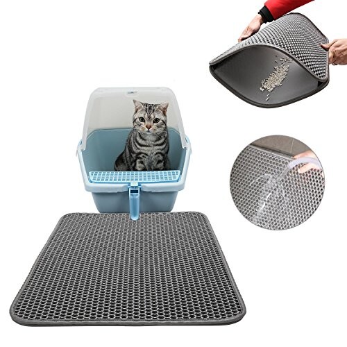 Pawaca Tapis de Litière pour Chat, Non Toxique et Facile à Nettoyer, 16 X 20 en