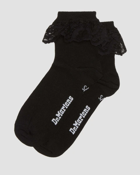 Chaussettes en coton biologique Frill en Noir | Dr. Martens