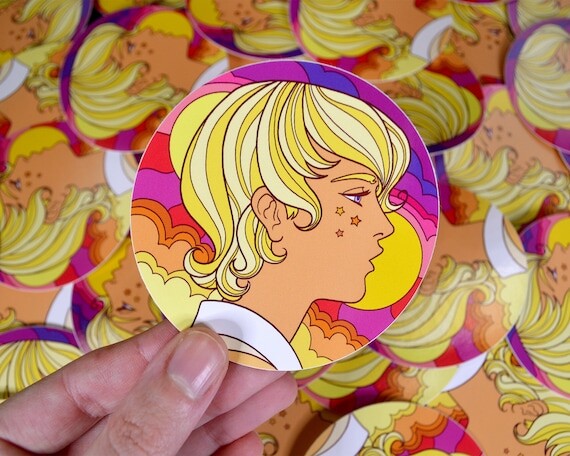 Autocollant vinyle 'The Sun' 8cm - Star Wars, Un nouvel espoir, Luke Skywalker, années 60, années 70, rétro, psychédélique, Tatooine, fun, autocollant, cadeau, Mark Hamill