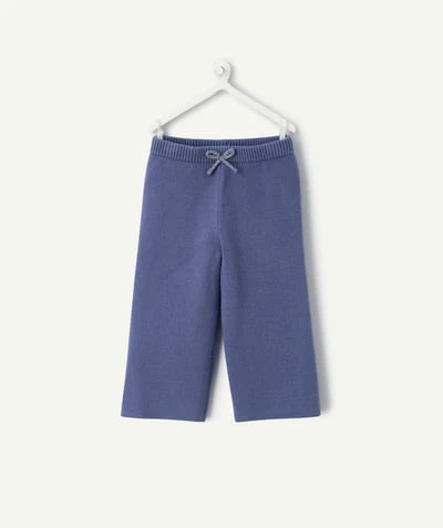 Pantalon large bébé fille bleu ample