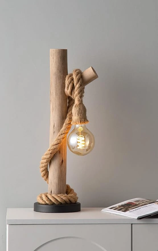 Home Sweet Home Rural lampe de table Maritime | 23/23/60cm | lampe de chevet | pour une source de lumière E27 LED | avec interrupteur à cordon | pour le salon [Classe énergétique A]