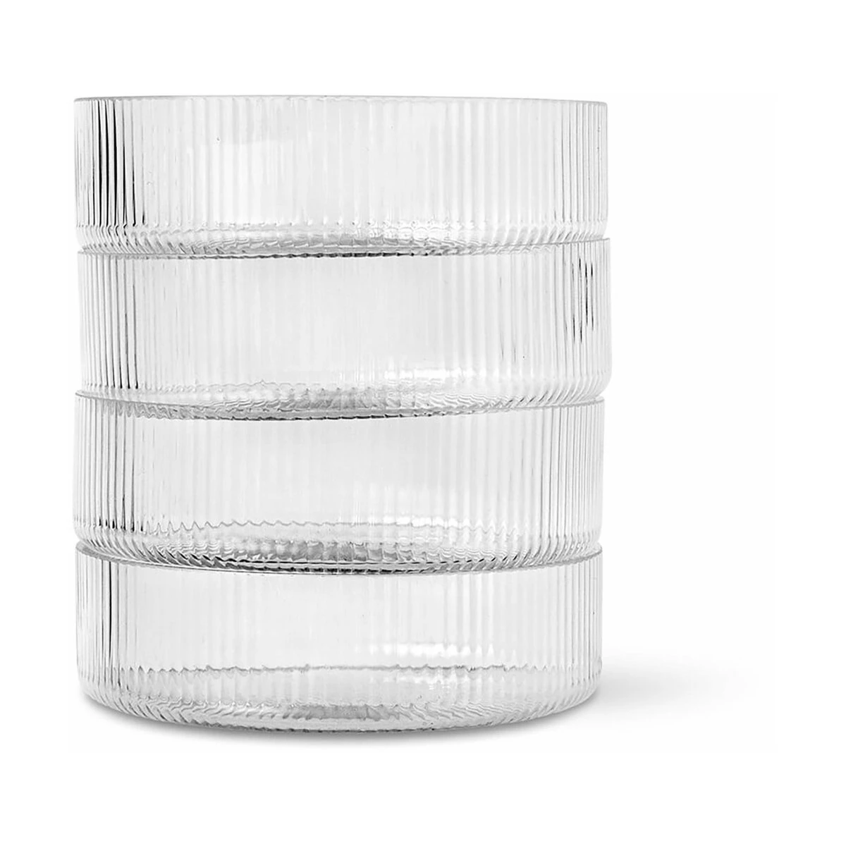 Set de 4 Bols de service en verre transparent Ripple - Ferm Living