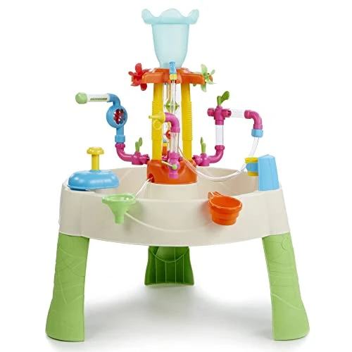Little Tikes Fountain Factory Table de jeux aquatique – Jouet d’extérieur, table sécurisée &amp; portable – Jouet sensitif de plein air, encourage les créatifs, pour les enfants de 24 mois et +