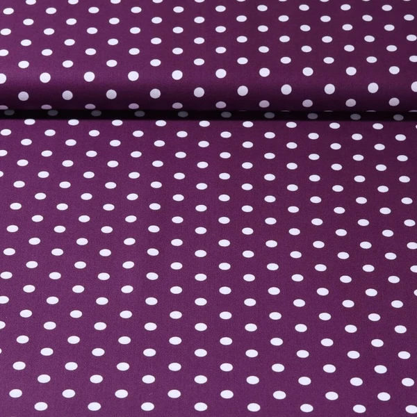 Popeline de coton Benno - Pois XL Lilas foncé Blanc