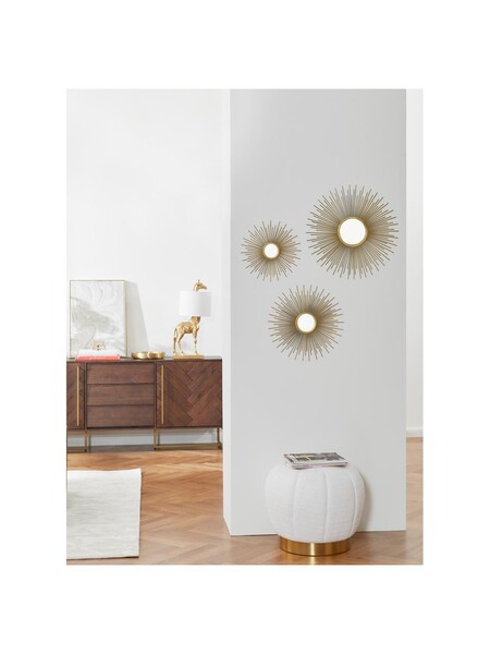 Miroir mural soleil avec cadre doré Sun, 3 élém. | WestwingNow