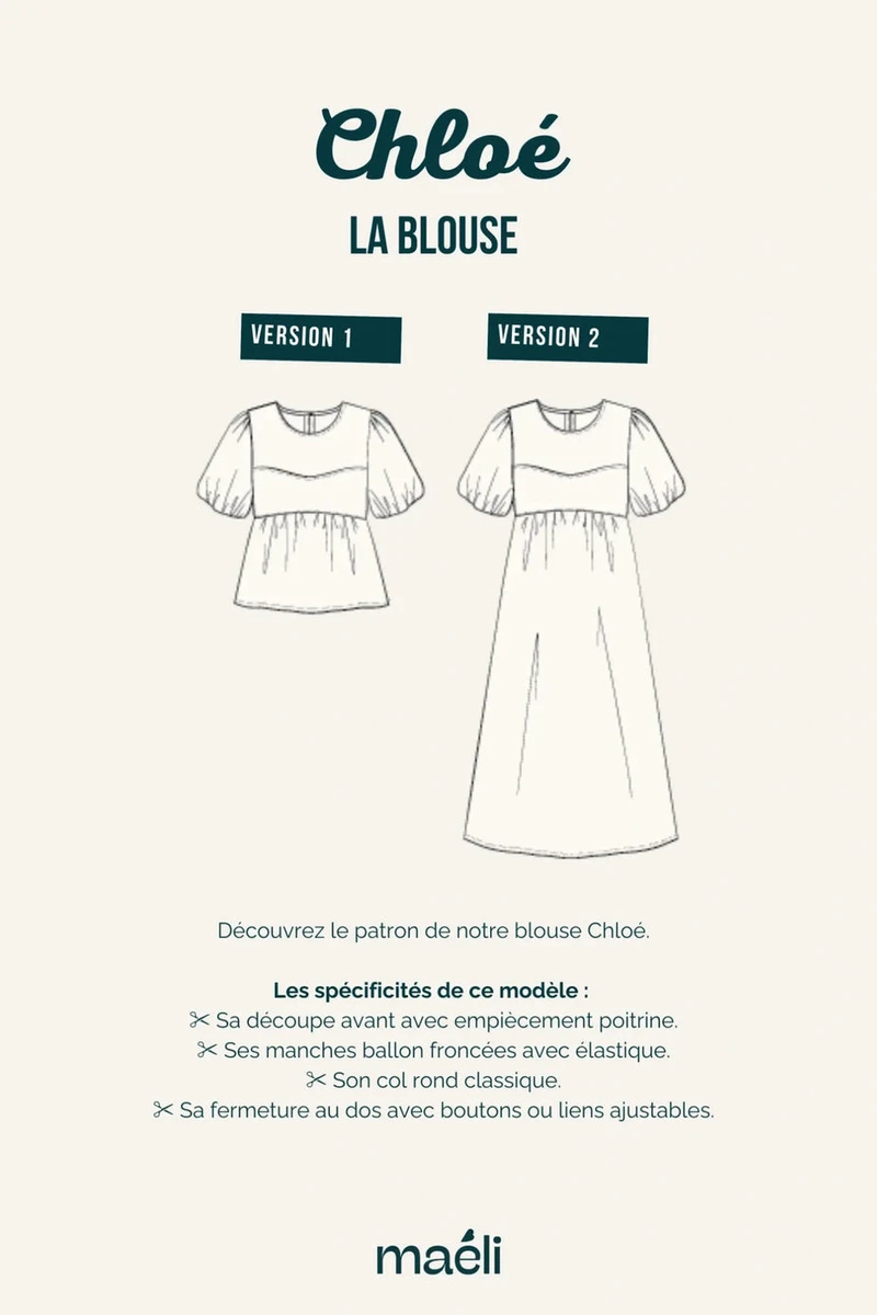 Patron La blouse, Chloé