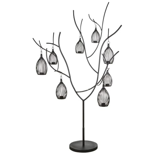 Support arbre en métal 6 lanternes filaires noires | Maisons du Monde