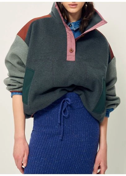 Sweat ample col montant | Vert