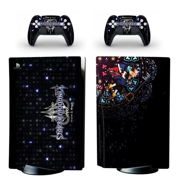 Kit Autocollants pour Console PS5, Kingdom Hearts Sticker Skin pour PlayStation 5 Manette et Console -Accessoire-1225