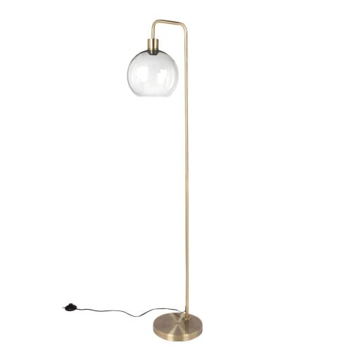 Lampadaire globe en verre et métal doré H155 SACHA | Maisons du Monde