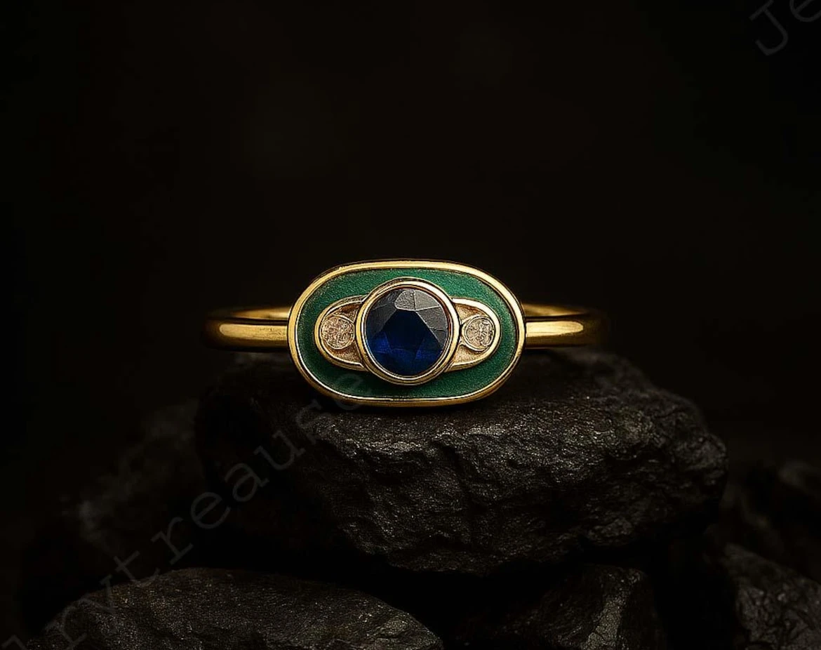 Bague bleue green