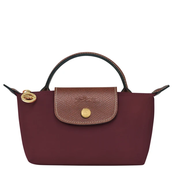 Trousse cosmétiques avec poignée Le Pliage Original Toile recyclée - Bordeaux | Longchamp FR