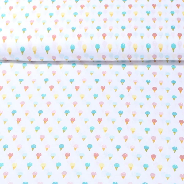 Coton - Été Glaces Blanc Rose