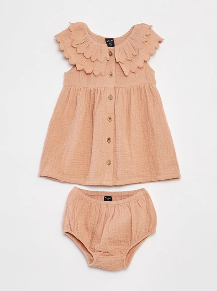 Robe en gaze de coton + culotte - 2 pièces