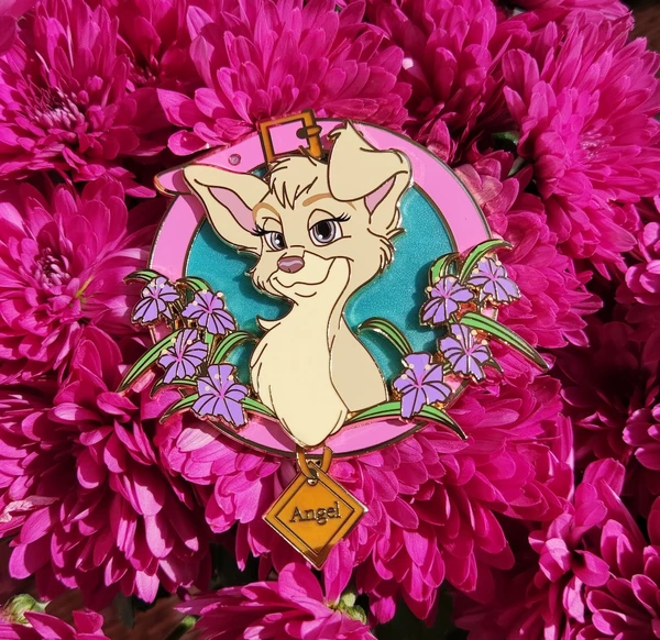 Angel Scamp Lady and the Tramp portrait dog enamel fantasy pin