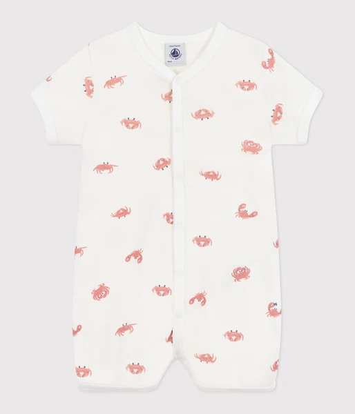 Combinaison courte bébé en coton crabes