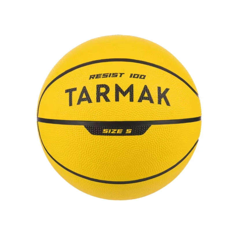 Ballon de basket R100 de taille 5 jaune jusqu'à 10 ans pour débuter.