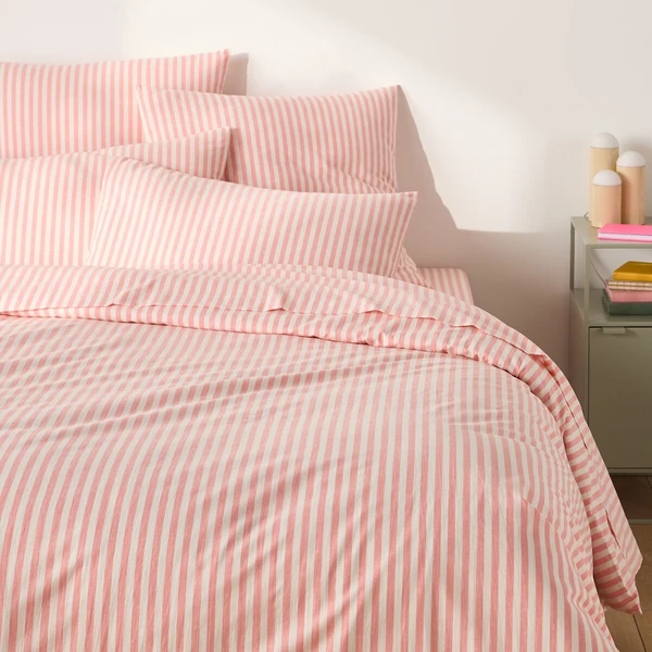 Housse de couette en coton, Soizic corail