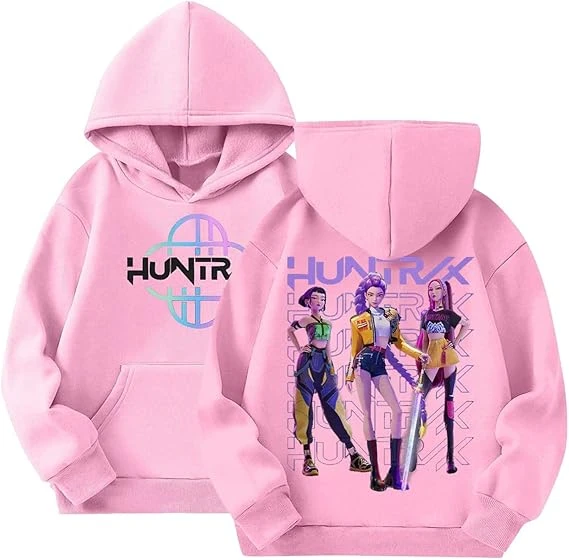 Kpop Dem_ons Hu_nters Style Streetwear Merch Girls' Hoodies K-Pop Demon Hunter Long Graphic Sweatshirt Kids KP_OP D-De_Mon H- Hu_nters Plain Clothes Girls Boys