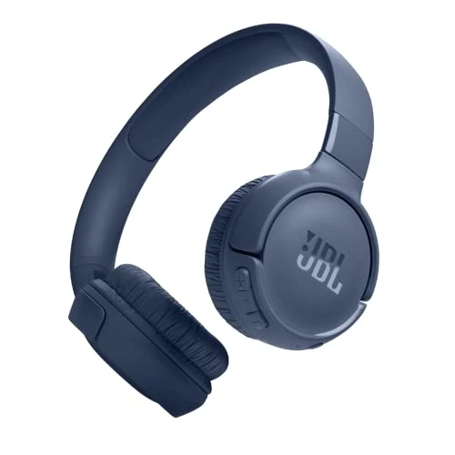 JBL Tune 520BT, casque audio sans fil, léger et confortable, Bluetooth 5.3, autonomie jusqu'à 57 h, charge rapide, son JBL Pure Bass, bleu