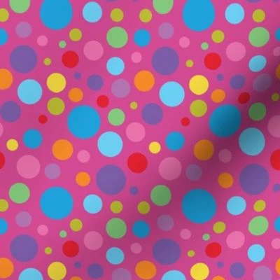 Clown Spots - on deep pink - medium Fabric | Spoonflower