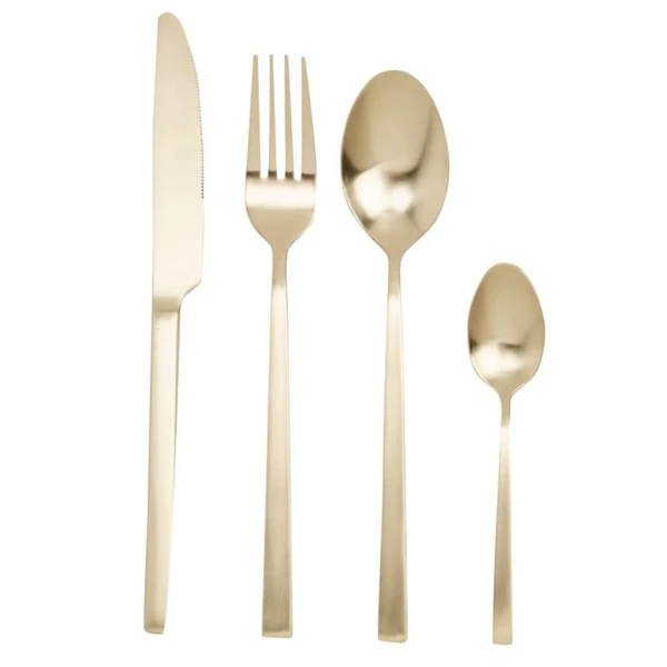 Coffret couverts (x24) en acier doré