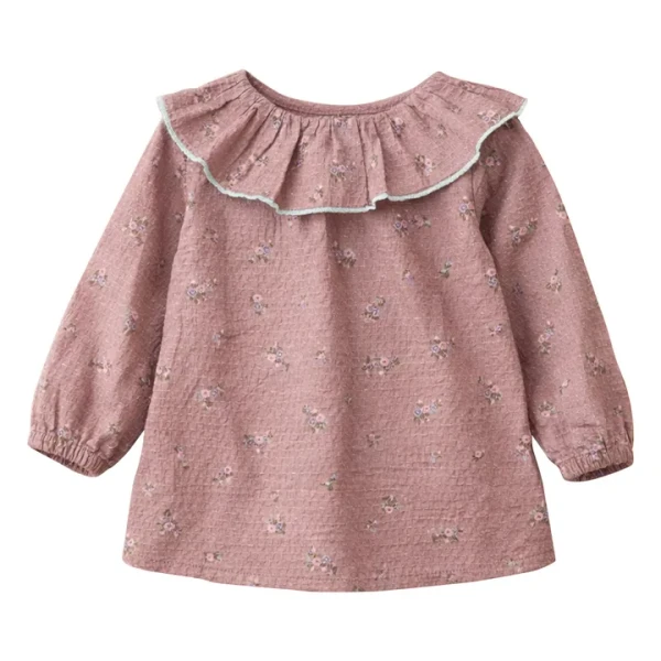 Blouse Charline Fleurie Coton Bio | Vieux Rose