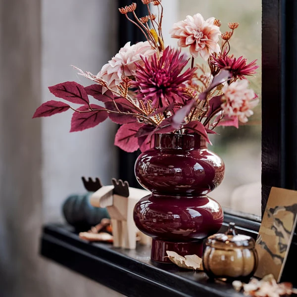 PÄRLHÄGG Vase - brun-rouge 22 cm